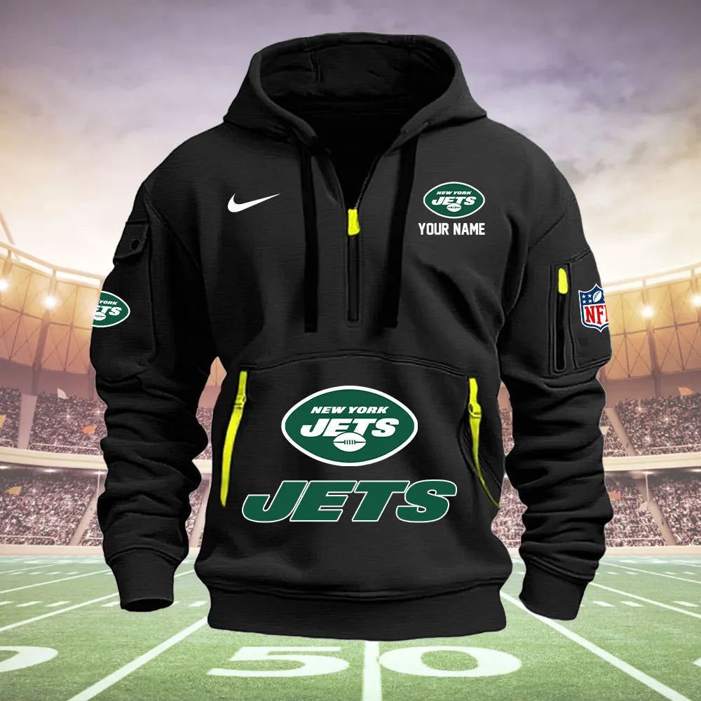 New York Jets New Personalized Quarter Zip Hoodie Limited Edition  AZBTQZH000017