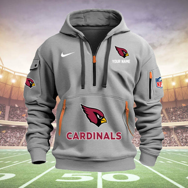 Arizona Cardinals New Personalized Quarter Zip Hoodie Limited Edition  AZBTQZH000011