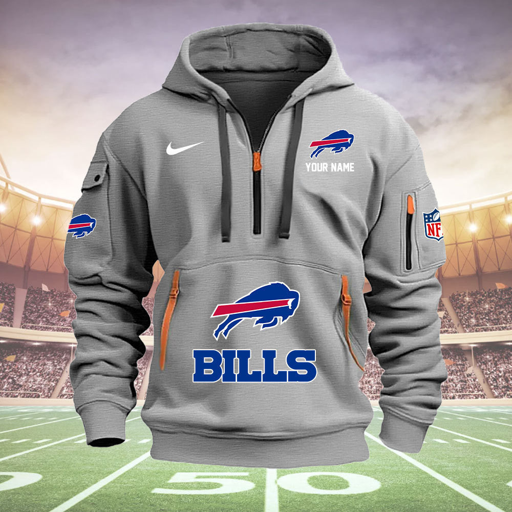 Buffalo Bills New Personalized Quarter Zip Hoodie Limited Edition  AZBTQZH000024