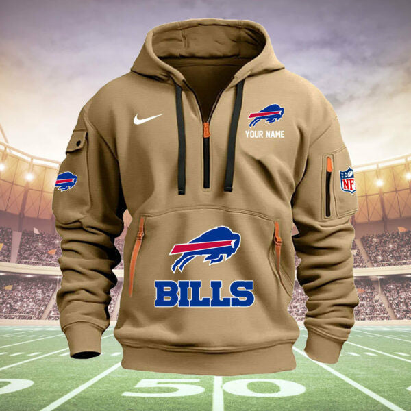 Buffalo Bills New Personalized Quarter Zip Hoodie Limited Edition  AZBTQZH000024