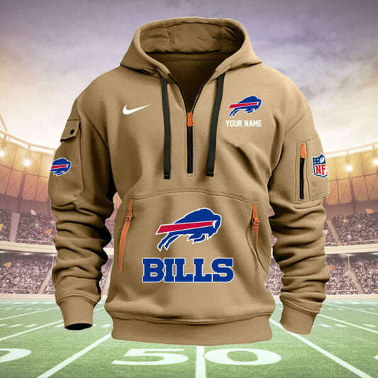 Buffalo Bills New Personalized Quarter Zip Hoodie Limited Edition  AZBTQZH000024