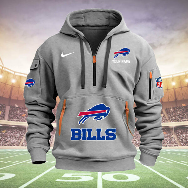 Buffalo Bills New Personalized Quarter Zip Hoodie Limited Edition  AZBTQZH000024