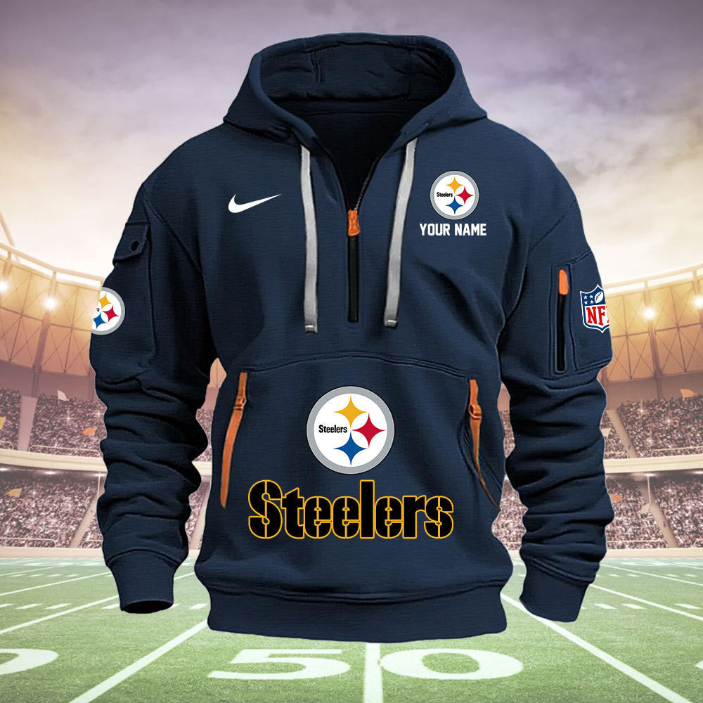 Pittsburgh Steelers New Personalized Quarter Zip Hoodie Limited Edition  AZBTQZH000008