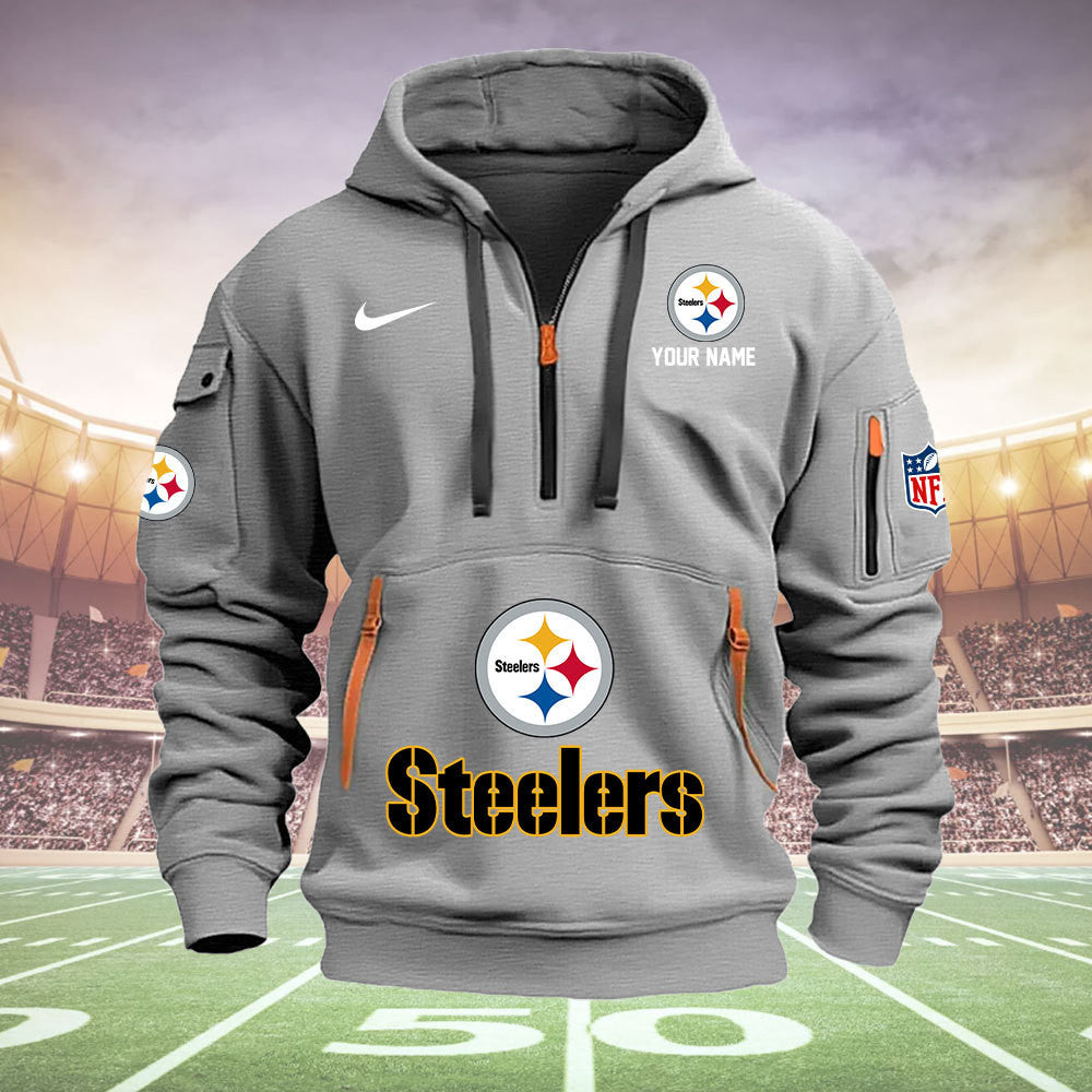 Pittsburgh Steelers New Personalized Quarter Zip Hoodie Limited Edition  AZBTQZH000008