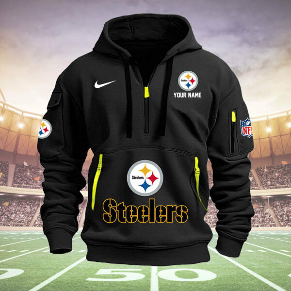 Pittsburgh Steelers New Personalized Quarter Zip Hoodie Limited Edition  AZBTQZH000008