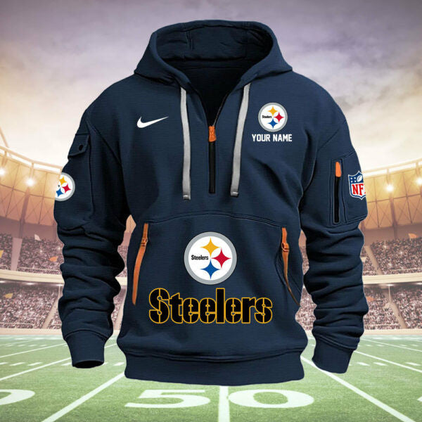 Pittsburgh Steelers New Personalized Quarter Zip Hoodie Limited Edition  AZBTQZH000008