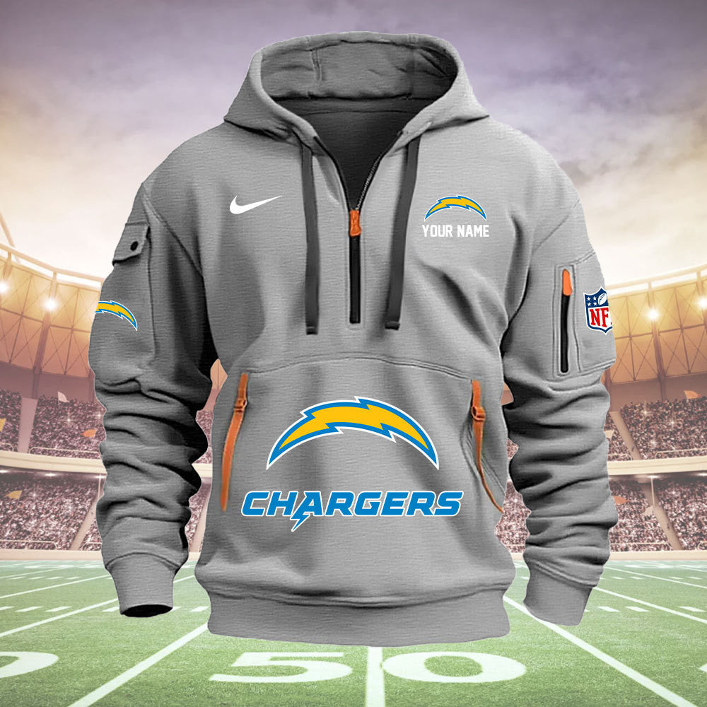Los Angeles Chargers New Personalized Quarter Zip Hoodie Limited Edition  AZBTQZH000019