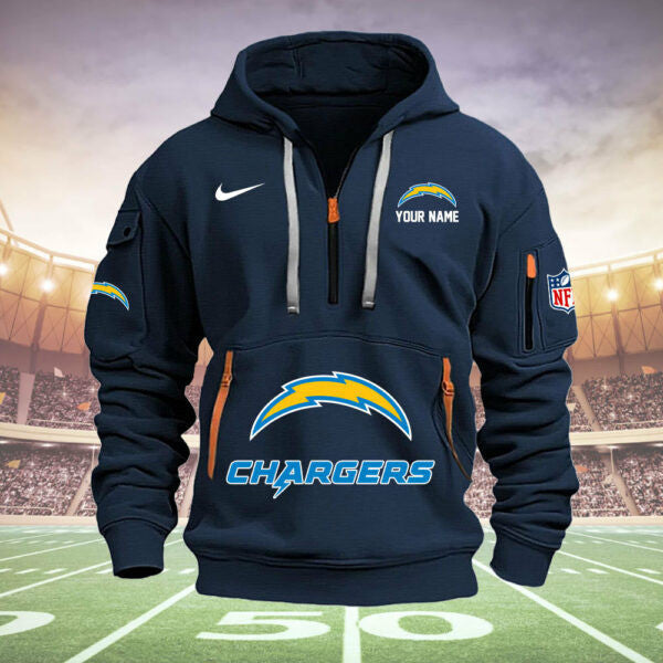 Los Angeles Chargers New Personalized Quarter Zip Hoodie Limited Edition  AZBTQZH000019