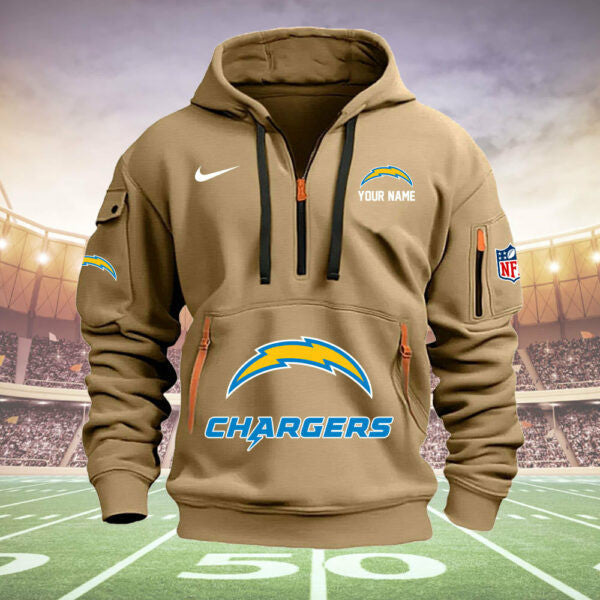 Los Angeles Chargers New Personalized Quarter Zip Hoodie Limited Edition  AZBTQZH000019