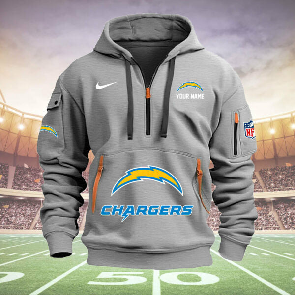 Los Angeles Chargers New Personalized Quarter Zip Hoodie Limited Edition  AZBTQZH000019