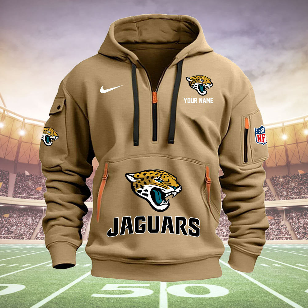 Jacksonville Jaguars New Personalized Quarter Zip Hoodie Limited Edition  AZBTQZH000012