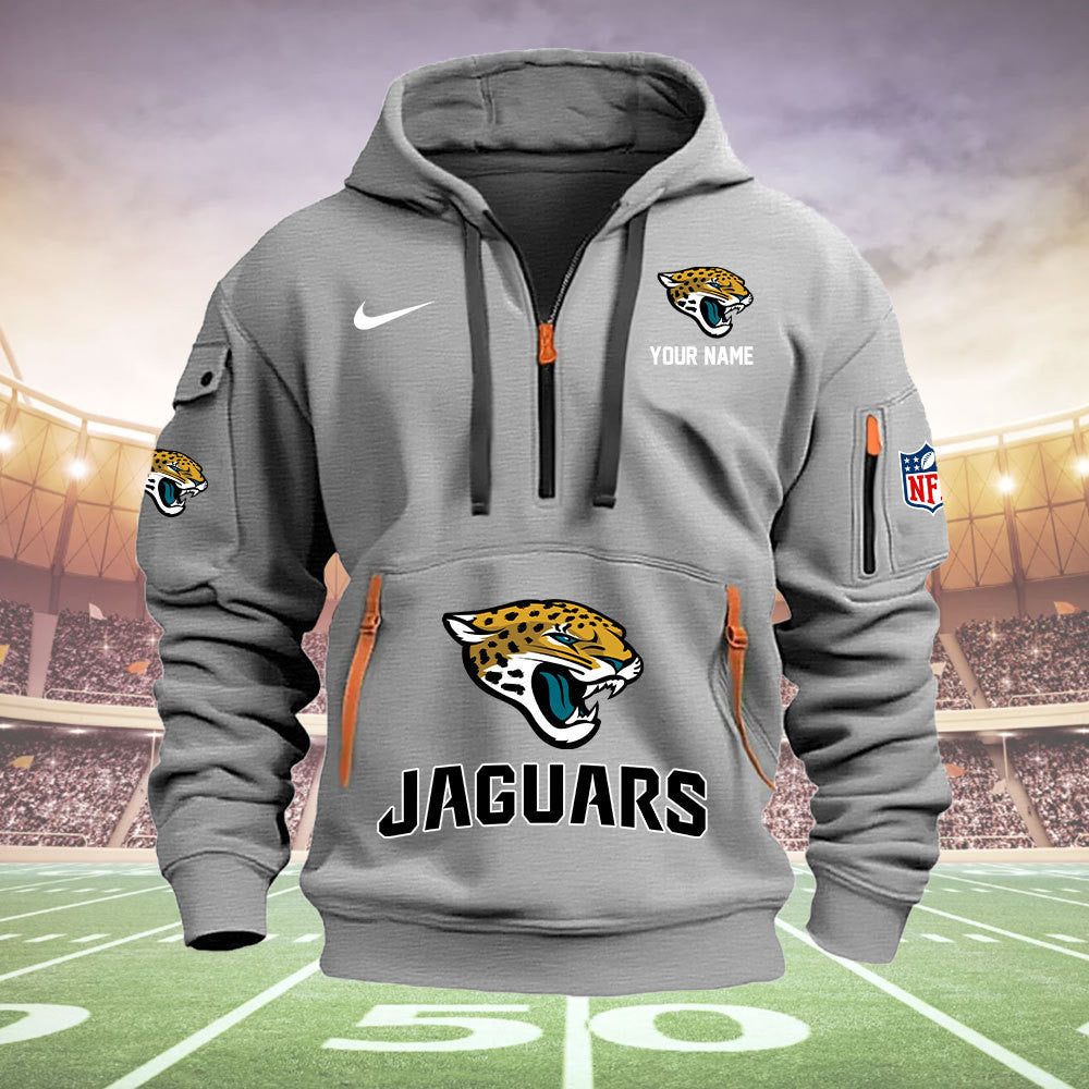 Jacksonville Jaguars New Personalized Quarter Zip Hoodie Limited Edition  AZBTQZH000012