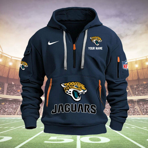 Jacksonville Jaguars New Personalized Quarter Zip Hoodie Limited Edition  AZBTQZH000012