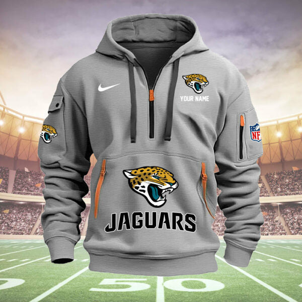 Jacksonville Jaguars New Personalized Quarter Zip Hoodie Limited Edition  AZBTQZH000012