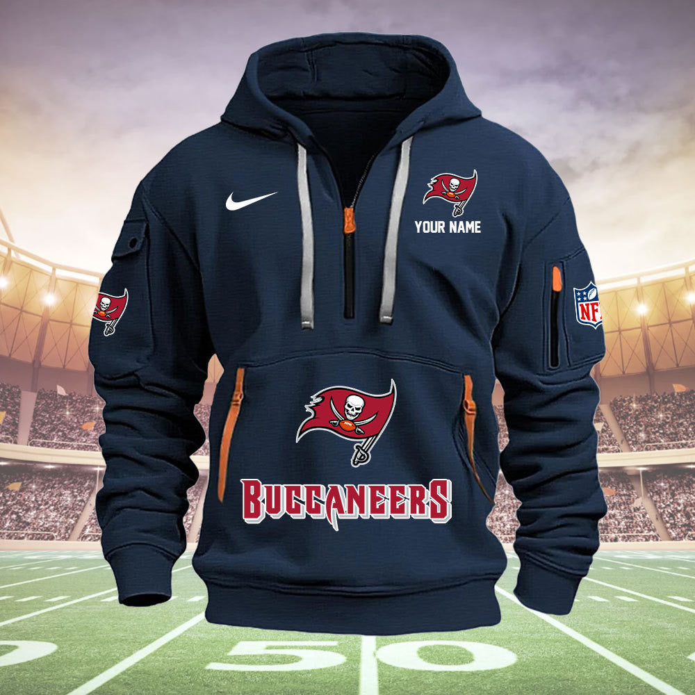 Tampa Bay Buccaneers New Personalized Quarter Zip Hoodie Limited Edition  AZBTQZH000007