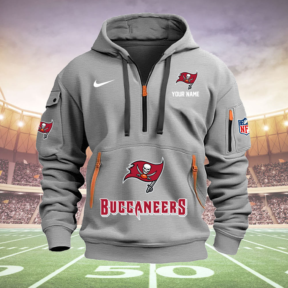 Tampa Bay Buccaneers New Personalized Quarter Zip Hoodie Limited Edition  AZBTQZH000007