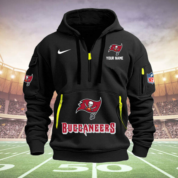 Tampa Bay Buccaneers New Personalized Quarter Zip Hoodie Limited Edition  AZBTQZH000007
