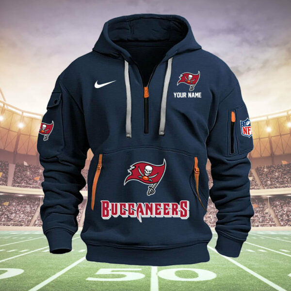 Tampa Bay Buccaneers New Personalized Quarter Zip Hoodie Limited Edition  AZBTQZH000007