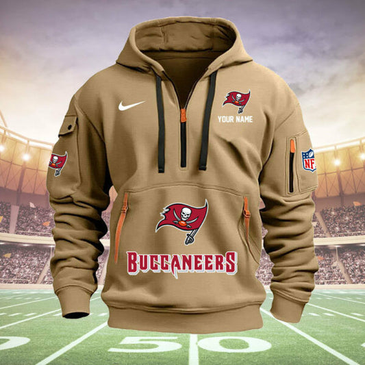 Tampa Bay Buccaneers New Personalized Quarter Zip Hoodie Limited Edition  AZBTQZH000007