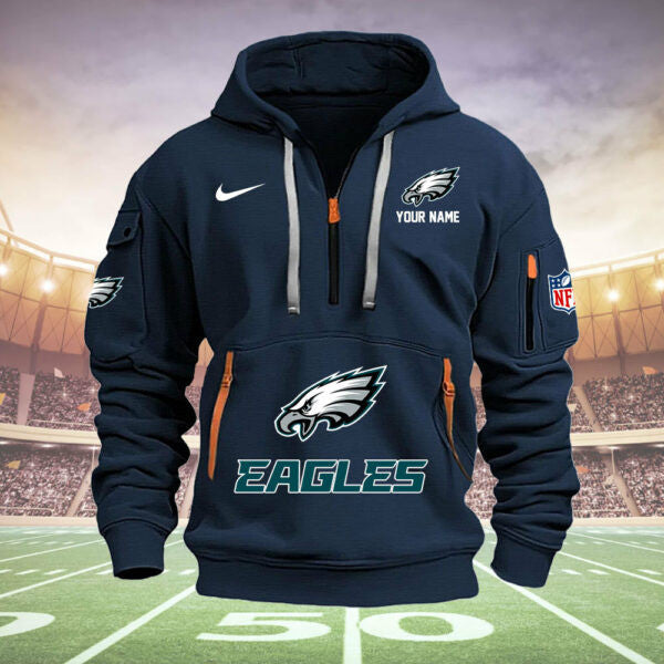 Philadelphia Eagles New Personalized Quarter Zip Hoodie Limited Edition  AZBTQZH000004