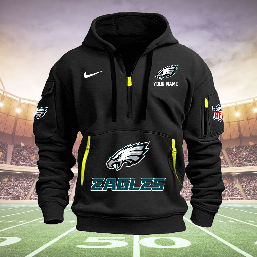 Philadelphia Eagles New Personalized Quarter Zip Hoodie Limited Edition  AZBTQZH000004