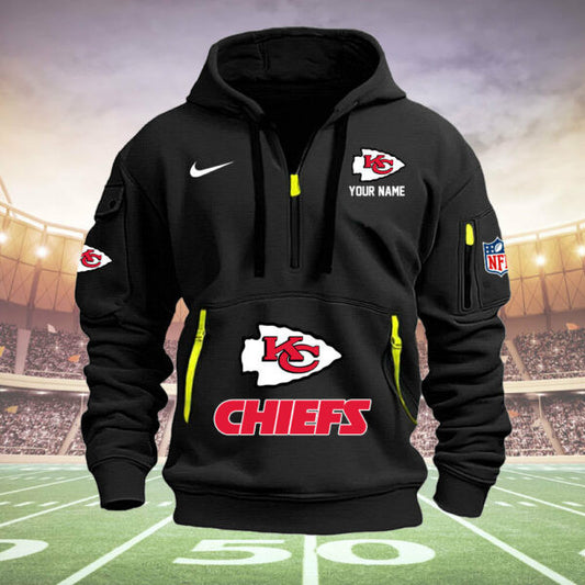 Kansas City Chiefs New Personalized Quarter Zip Hoodie Limited Edition  AZBTQZH000003