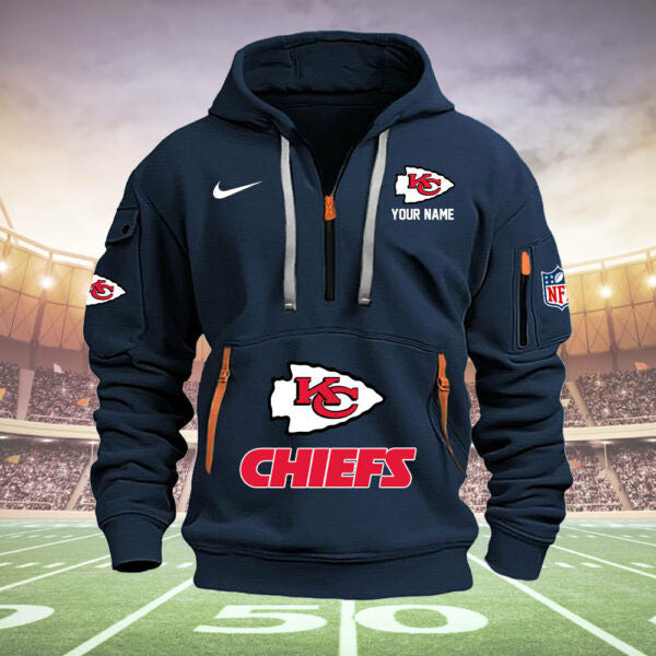 Kansas City Chiefs New Personalized Quarter Zip Hoodie Limited Edition  AZBTQZH000003