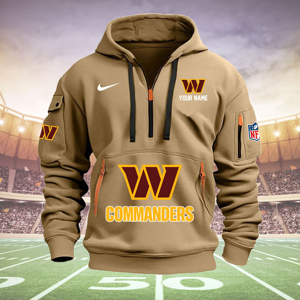 Washington Commanders New Personalized Quarter Zip Hoodie Limited Edition  AZBTQZH000031
