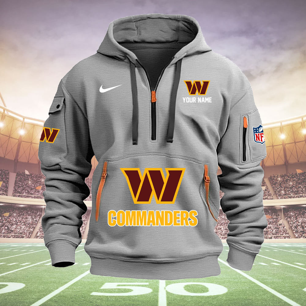 Washington Commanders New Personalized Quarter Zip Hoodie Limited Edition  AZBTQZH000031