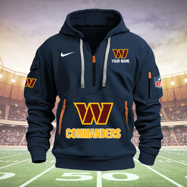 Washington Commanders New Personalized Quarter Zip Hoodie Limited Edition  AZBTQZH000031
