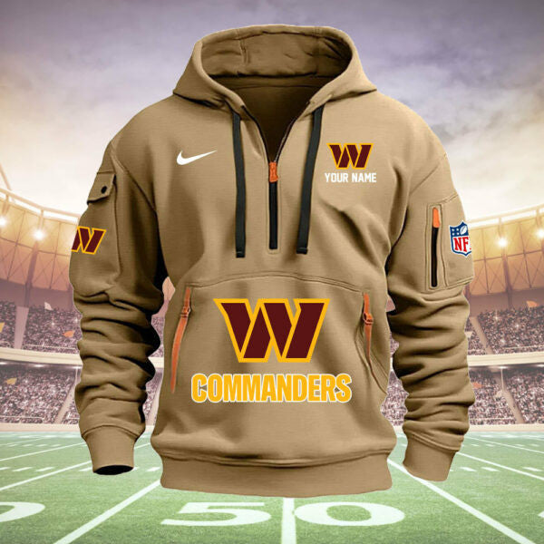 Washington Commanders New Personalized Quarter Zip Hoodie Limited Edition  AZBTQZH000031