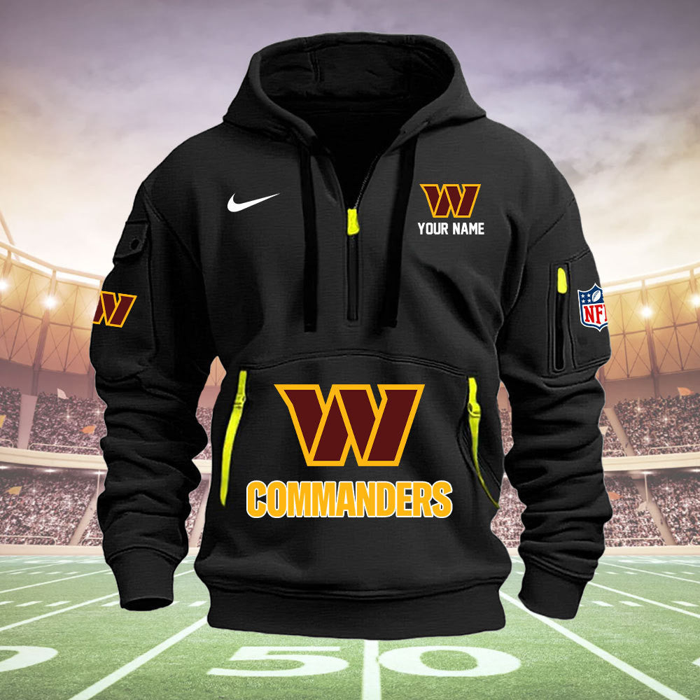 Washington Commanders New Personalized Quarter Zip Hoodie Limited Edition  AZBTQZH000031