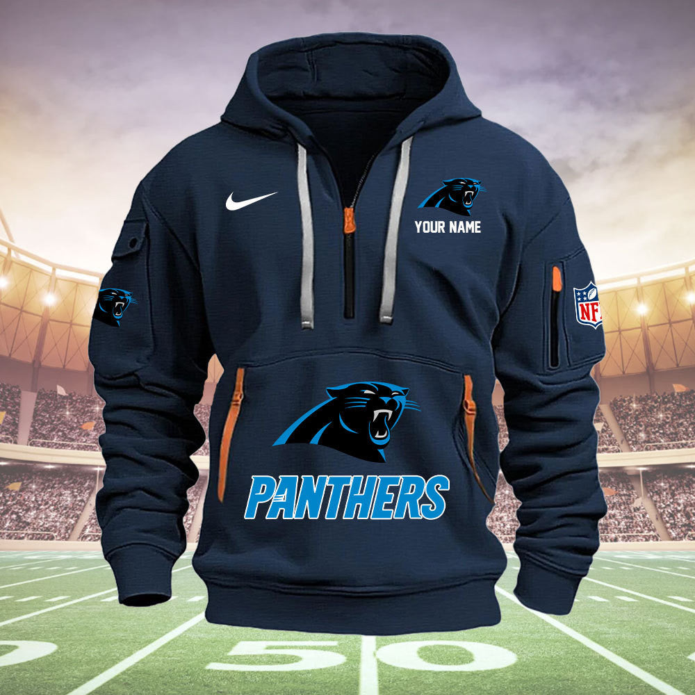 Carolina Panthers New Personalized Quarter Zip Hoodie Limited Edition  AZBTQZH000030