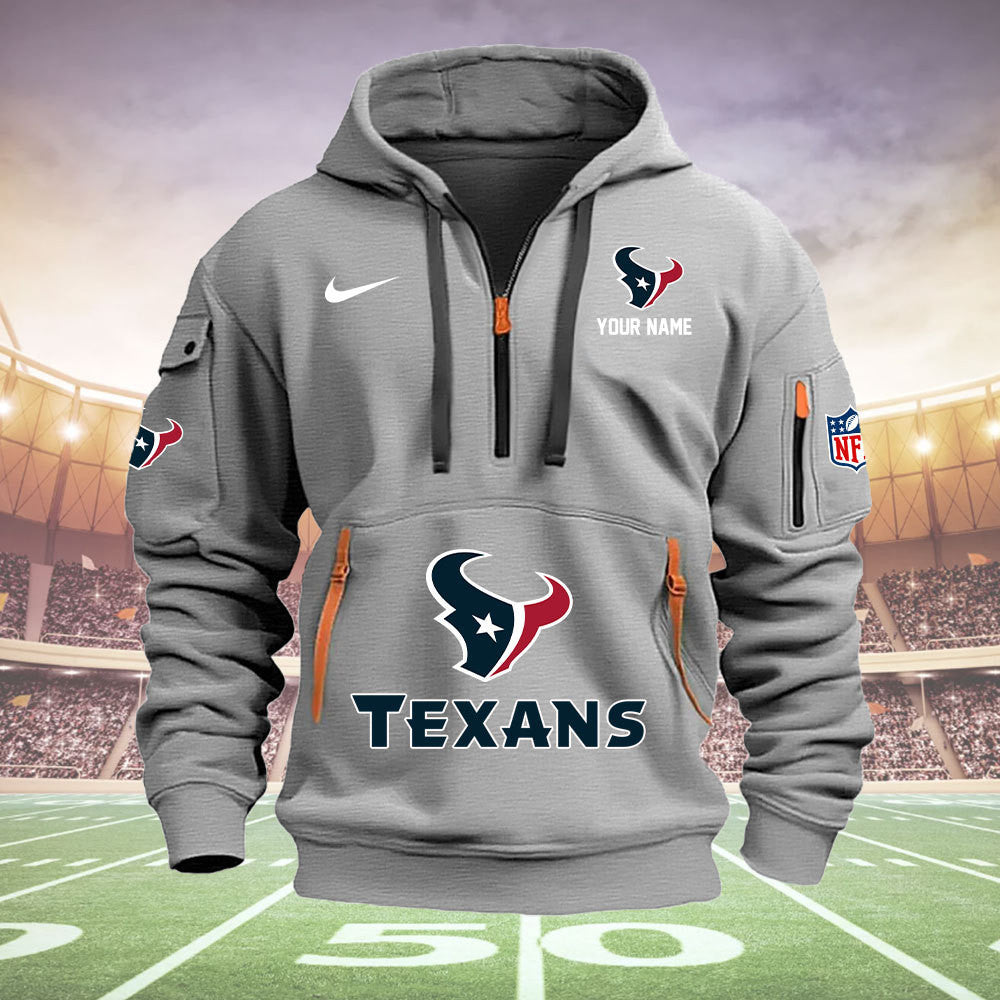 Houston Texans New Personalized Quarter Zip Hoodie Limited Edition  AZBTQZH000028