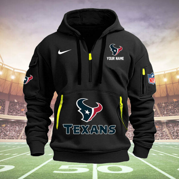Houston Texans New Personalized Quarter Zip Hoodie Limited Edition  AZBTQZH000028
