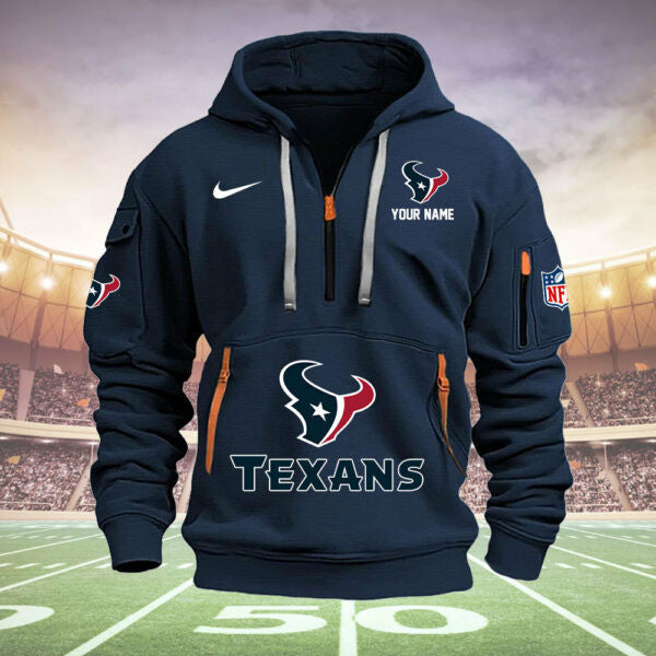 Houston Texans New Personalized Quarter Zip Hoodie Limited Edition  AZBTQZH000028