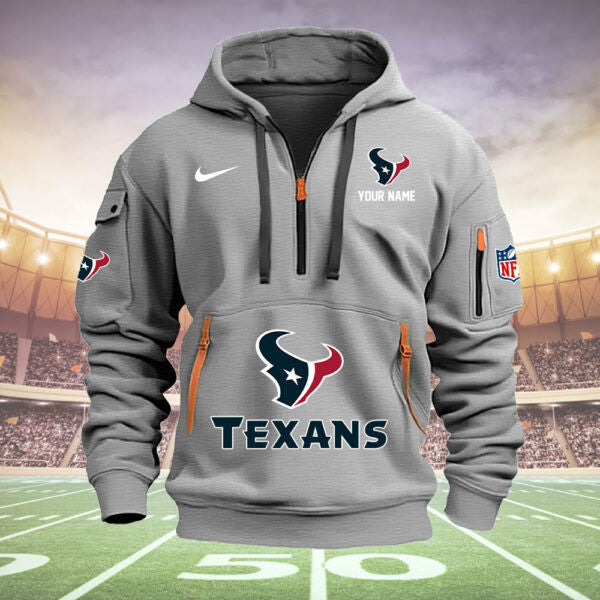 Houston Texans New Personalized Quarter Zip Hoodie Limited Edition  AZBTQZH000028