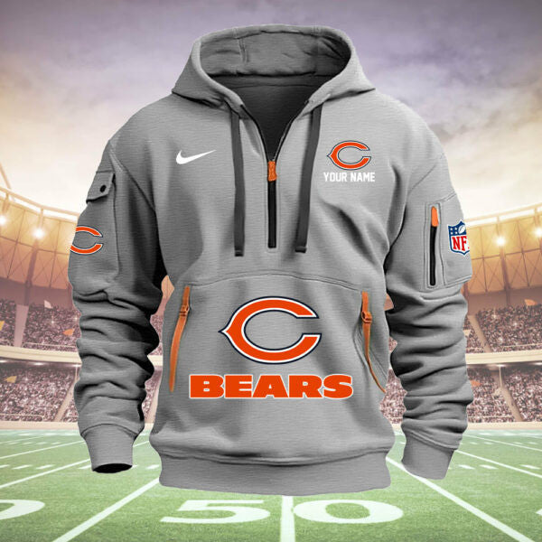 Chicago Bears New Personalized Quarter Zip Hoodie Limited Edition  AZBTQZH000029