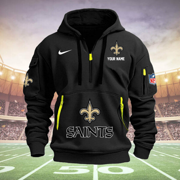 New Orleans Saints New Personalized Quarter Zip Hoodie Limited Edition  AZBTQZH000027