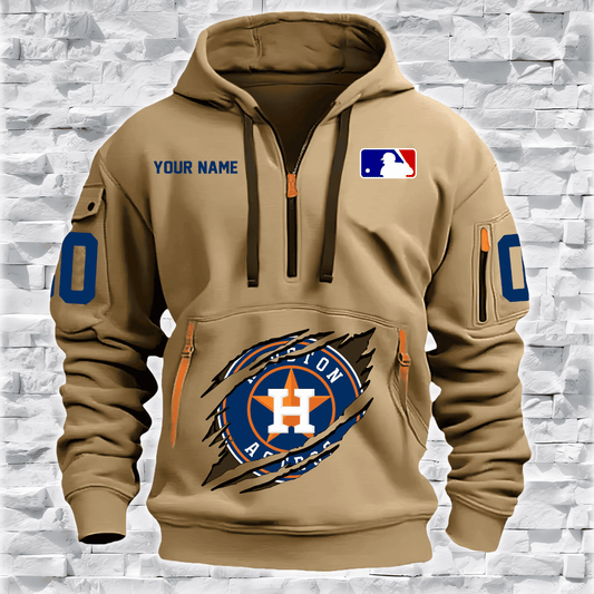 Houston Astros New Personalized Quarter Zip Hoodie Limited Edition AZBTQZH000034