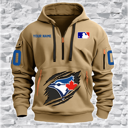 Toronto Blue Jays New Personalized Quarter Zip Hoodie Limited Edition AZBTQZH000040