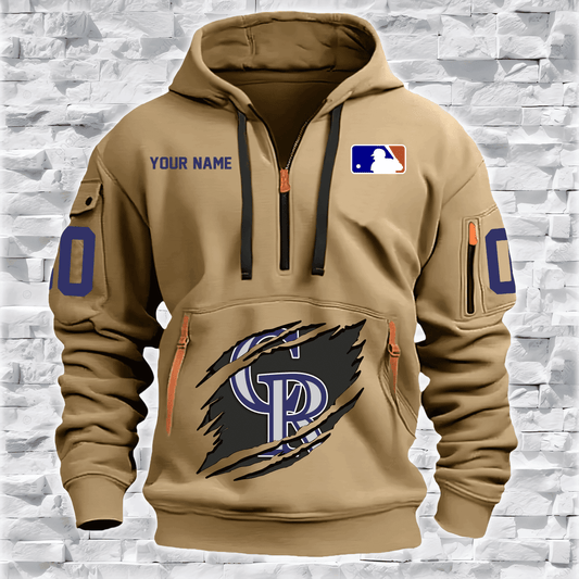 Colorado Rockies New Personalized Quarter Zip Hoodie Limited Edition AZBTQZH000039
