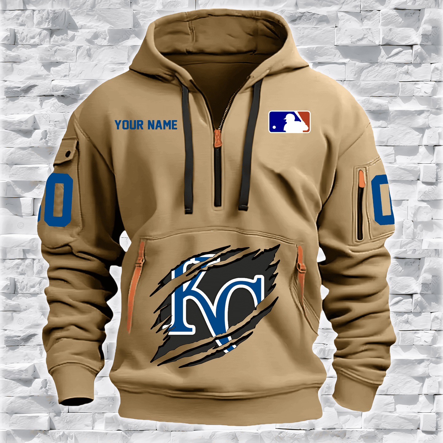 Kansas City Royals New Personalized Quarter Zip Hoodie Limited Edition AZBTQZH000041