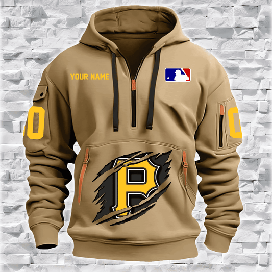 Pittsburgh Pirates New Personalized Quarter Zip Hoodie Limited Edition AZBTQZH000059