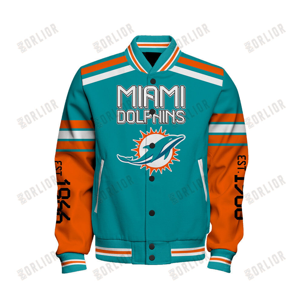 Miami Dolphins Team Spirit Varsity Jacket AZBTVJK000309