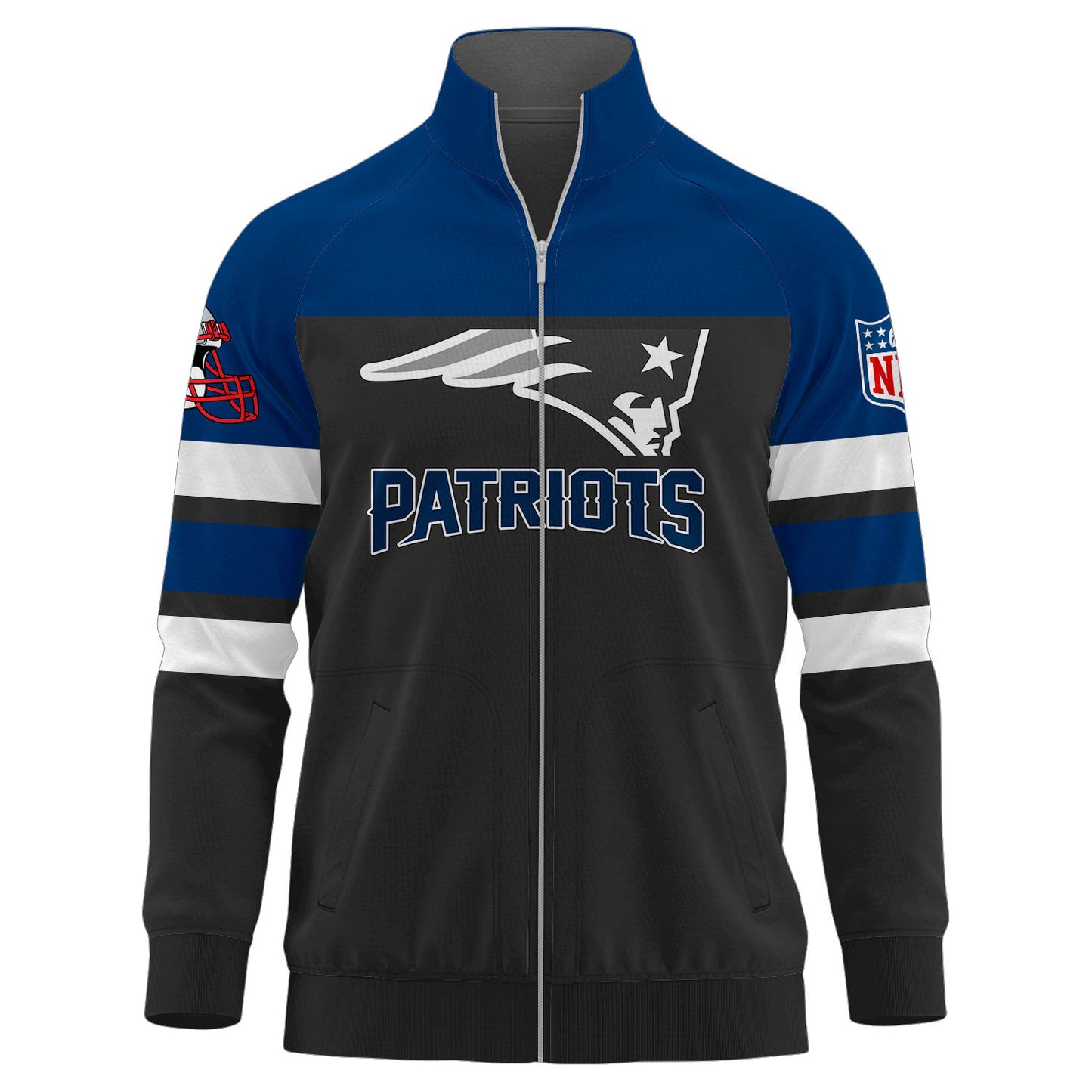 New England Patriots Premium Ultimate Game Day Stand Collar Jacket AZBTSCJK000001