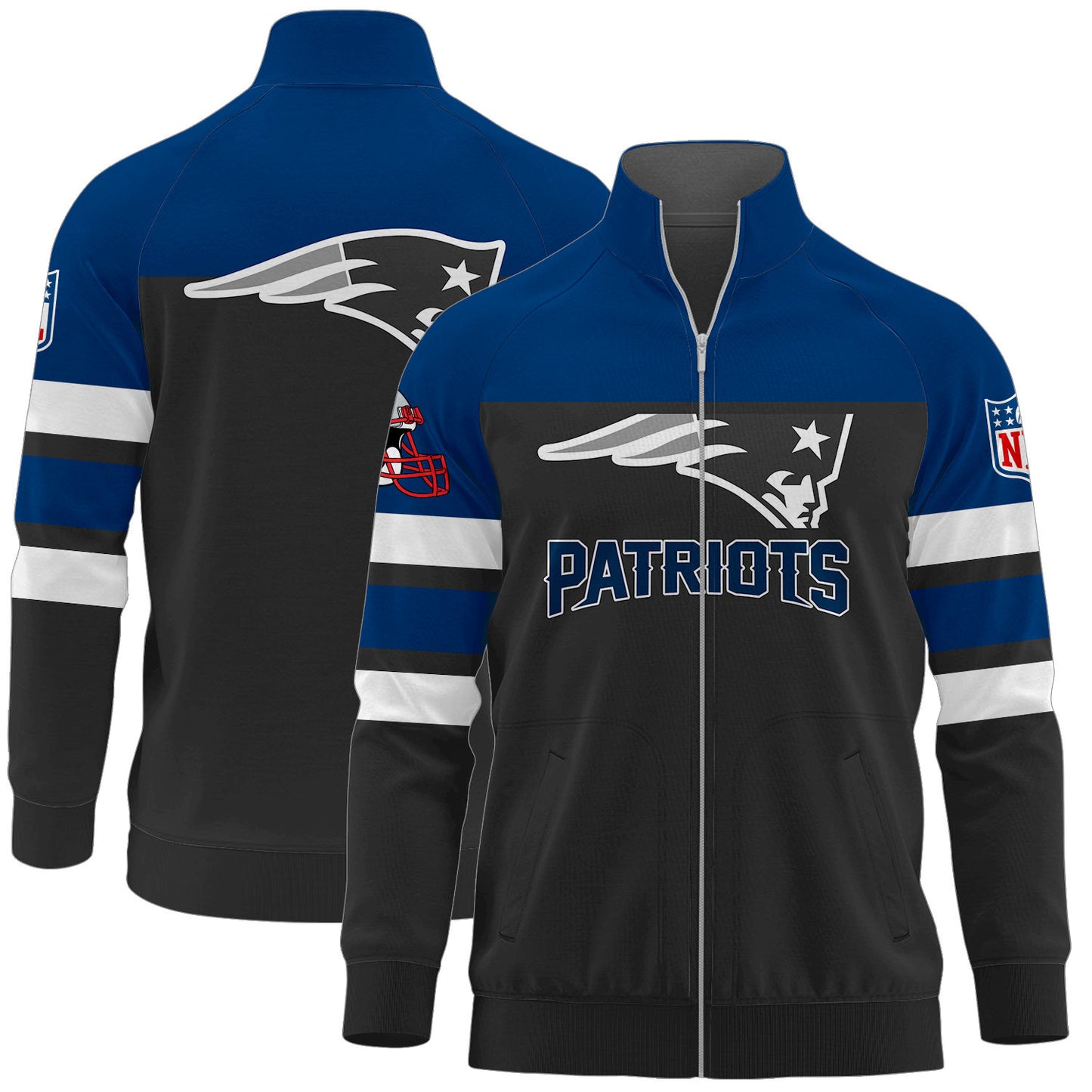 New England Patriots Premium Ultimate Game Day Stand Collar Jacket AZBTSCJK000001