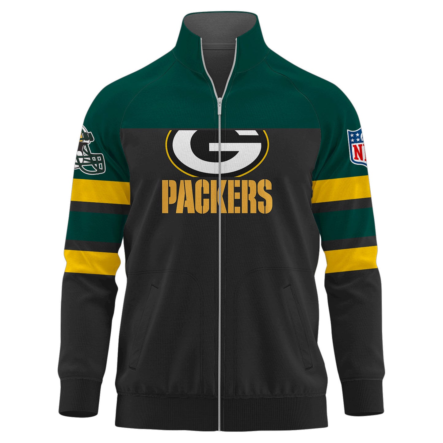 Green Bay Packers Premium Ultimate Game Day Stand Collar Jacket AZBTSCJK000010
