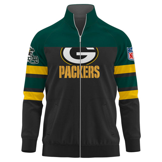 Green Bay Packers Premium Ultimate Game Day Stand Collar Jacket AZBTSCJK000010