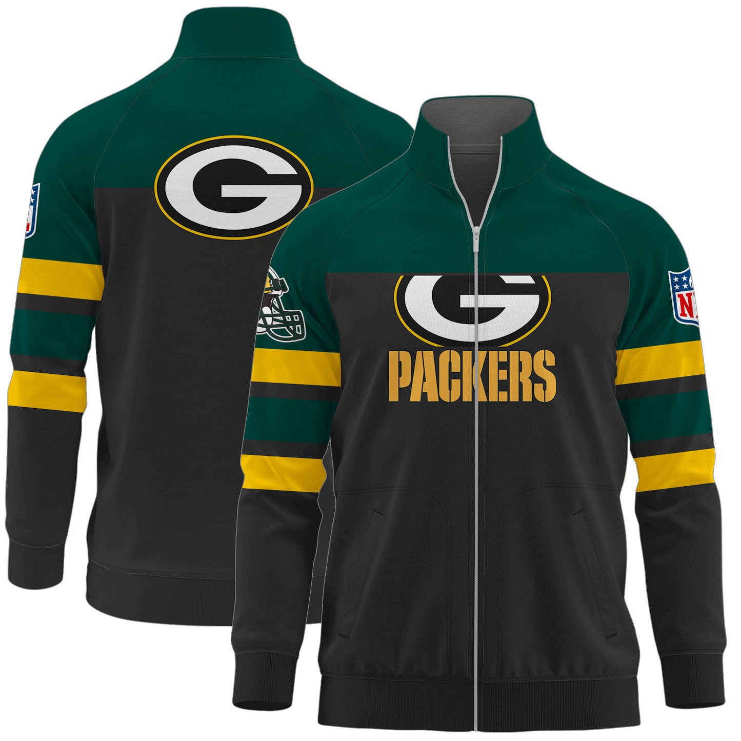 Green Bay Packers Premium Ultimate Game Day Stand Collar Jacket AZBTSCJK000010